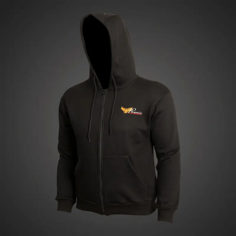 Phenix Embroidered Zip-Up Hoodie - Black