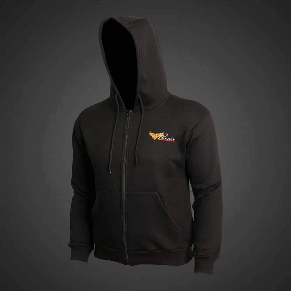 Phenix Embroidered Zip-Up Hoodie - Black - Phenix Rods