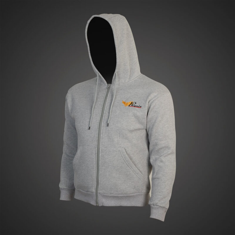Phenix Embroidered Zip-Up Hoodie - Gray