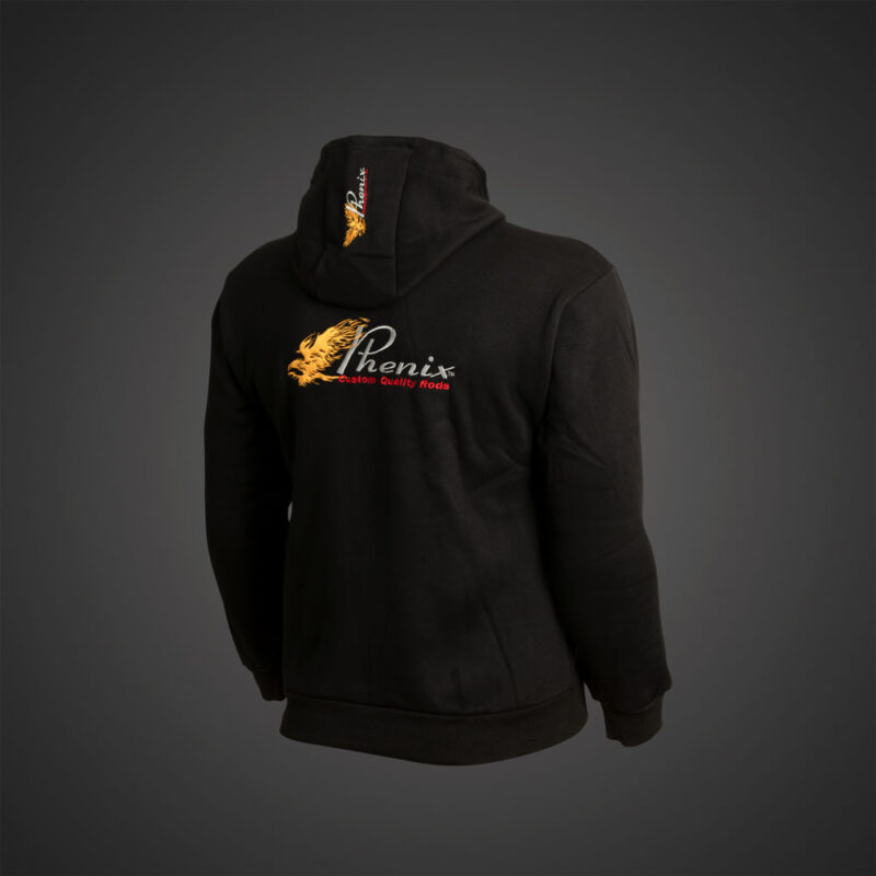 Phenix Embroidered Zip-Up Hoodie - Black - Phenix Rods