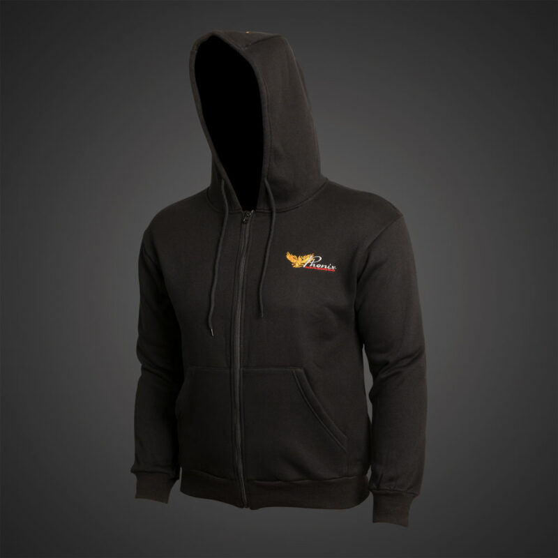 Phenix Embroidered Zip-Up Hoodie - Black